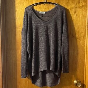 Ginger G Charcoal Long Sleeve Top Size Large